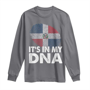 It's in My DNA Dominican Flag Long Sleeve Shirt TS10 Charcoal Print Your Wear