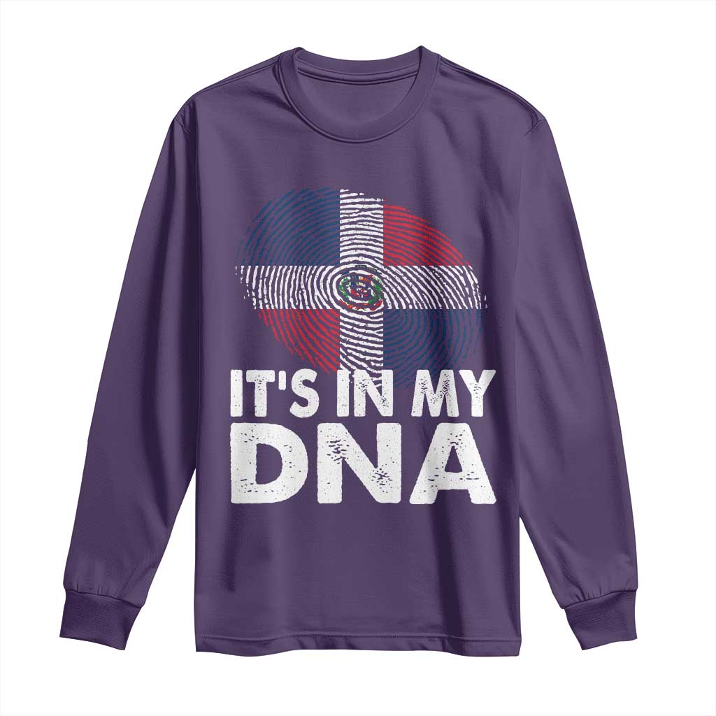 It's in My DNA Dominican Flag Long Sleeve Shirt TS10 Purple Print Your Wear