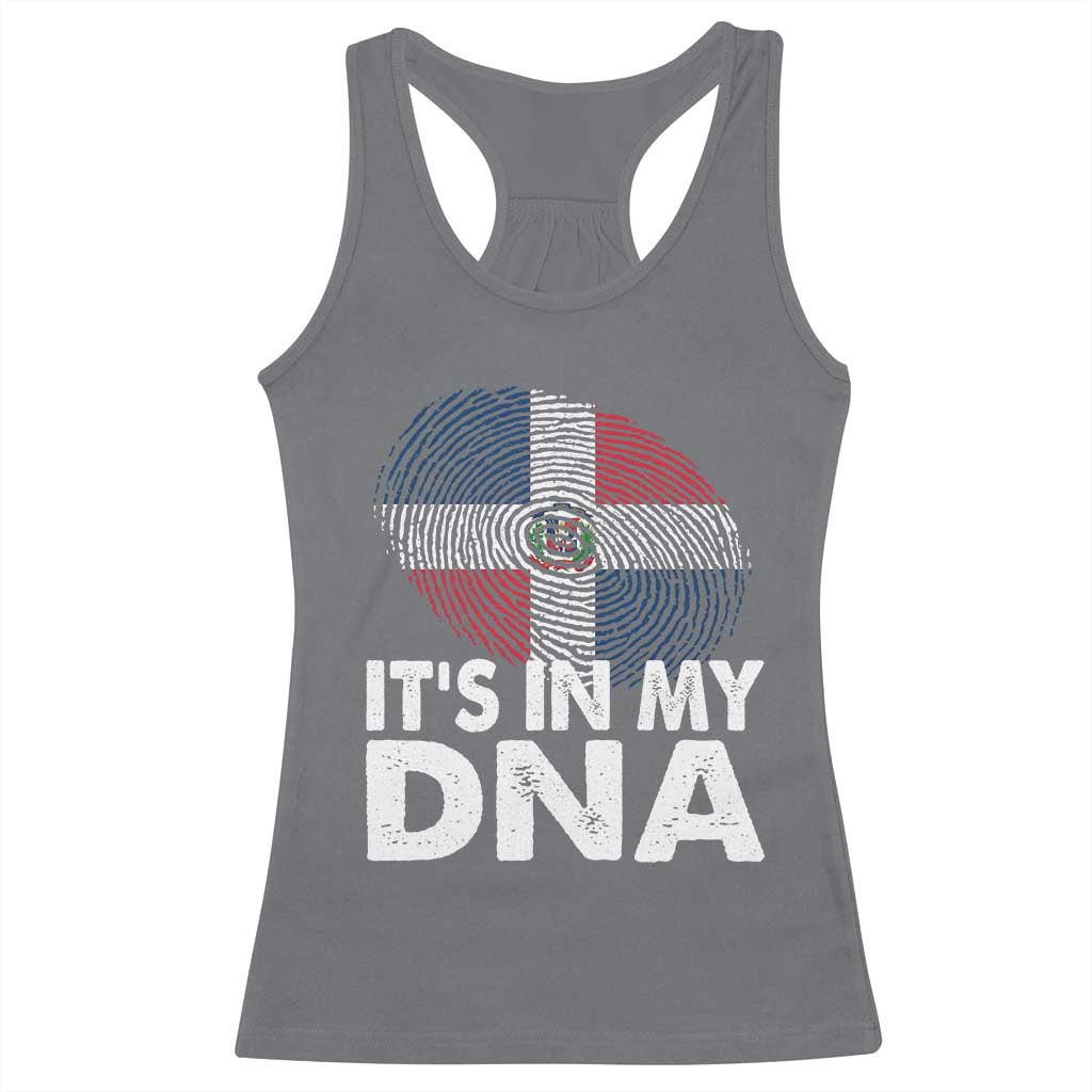 It's in My DNA Dominican Flag Racerback Tank Top TS10 Charcoal Print Your Wear