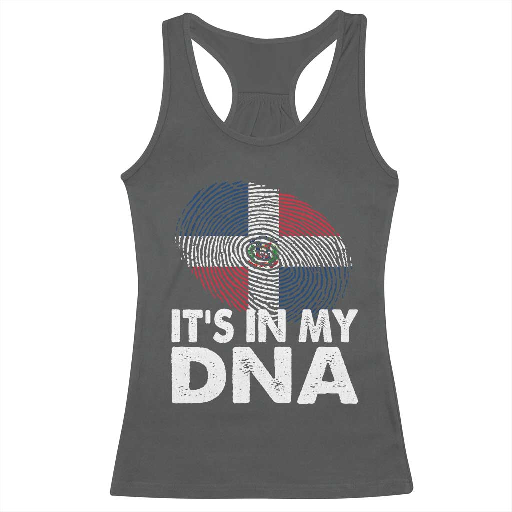 It's in My DNA Dominican Flag Racerback Tank Top TS10 Dark Heather Print Your Wear