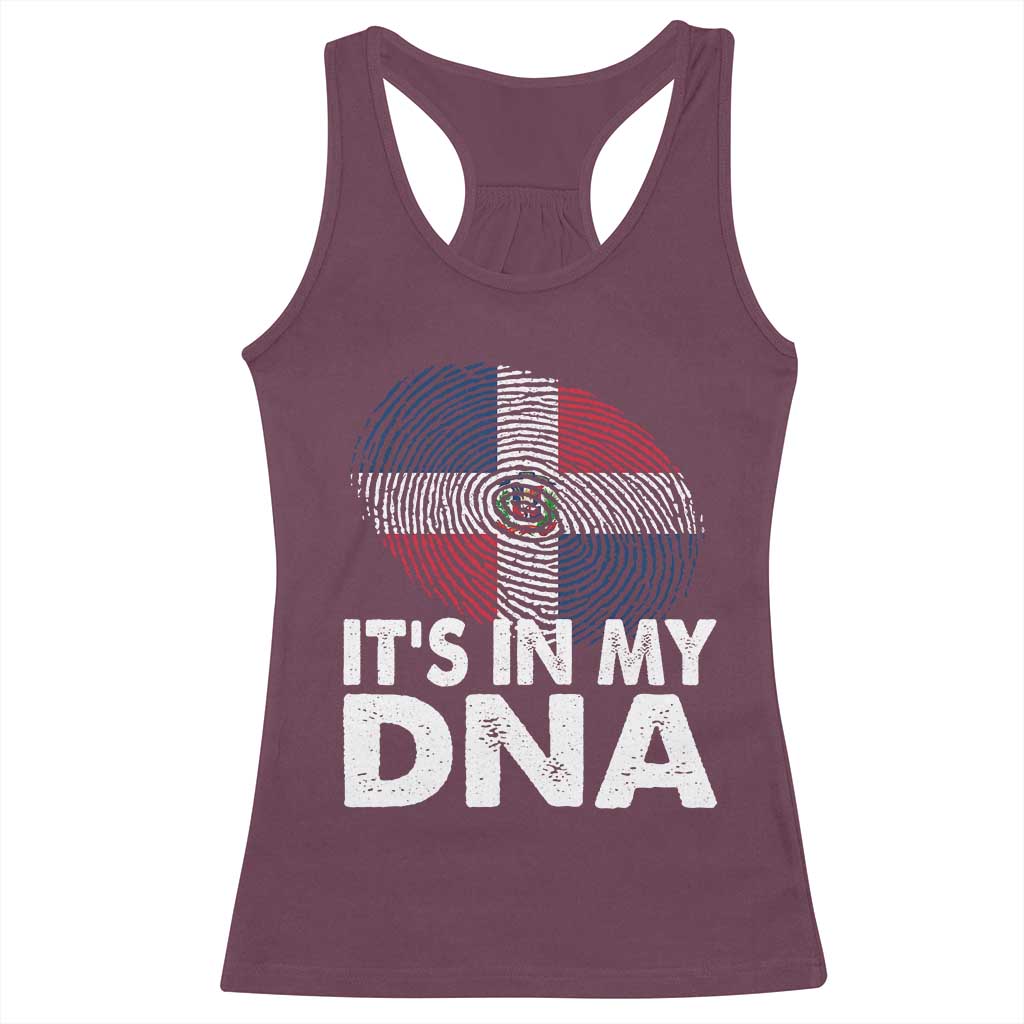 It's in My DNA Dominican Flag Racerback Tank Top TS10 Maroon Print Your Wear