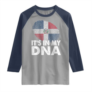 It's in My DNA Dominican Flag Raglan Shirt TS10 Sport Gray Navy Print Your Wear