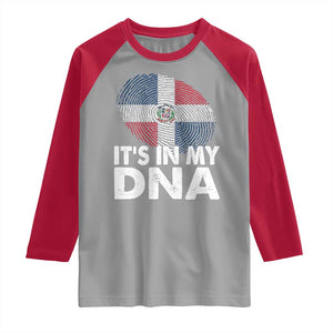 It's in My DNA Dominican Flag Raglan Shirt TS10 Sport Gray Red Print Your Wear