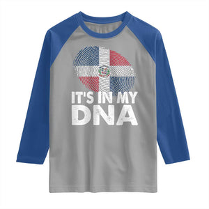 It's in My DNA Dominican Flag Raglan Shirt TS10 Sport Gray Royal Print Your Wear