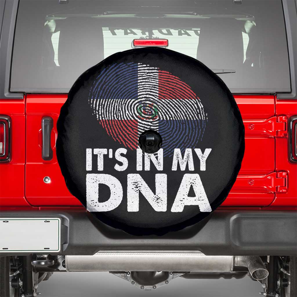 It's in My DNA Dominican Flag Spare Tire Cover TS10 Black Print Your Wear