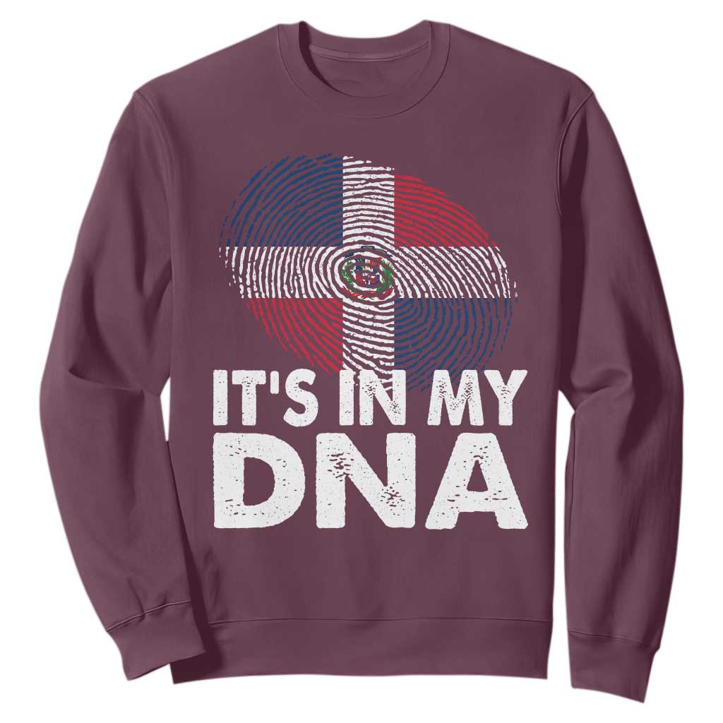 It's in My DNA Dominican Flag Sweatshirt TS10 Maroon Print Your Wear