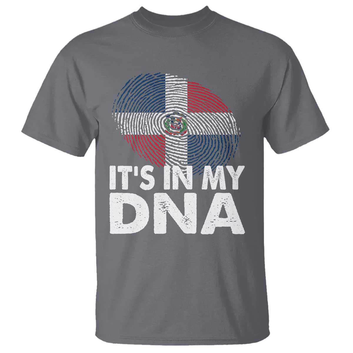 It's in My DNA Dominican Flag T Shirt TS10 Charcoal Print Your Wear