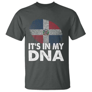 It's in My DNA Dominican Flag T Shirt TS10 Dark Heather Print Your Wear
