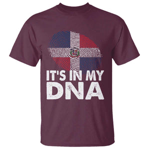 It's in My DNA Dominican Flag T Shirt TS10 Maroon Print Your Wear