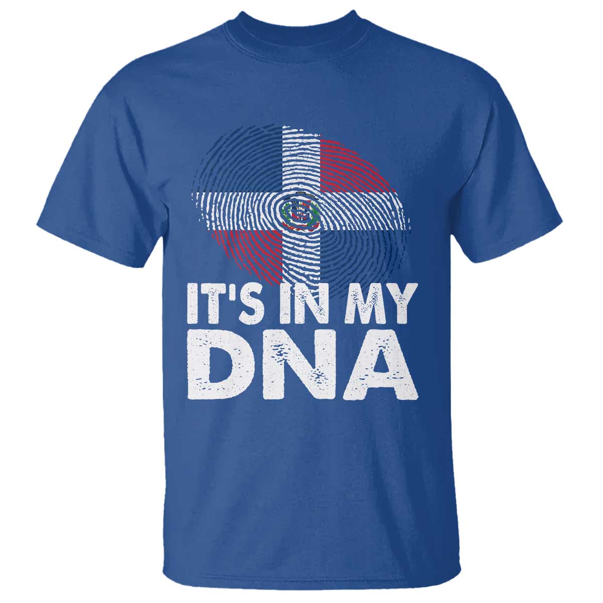 It's in My DNA Dominican Flag T Shirt TS10 Royal Blue Print Your Wear