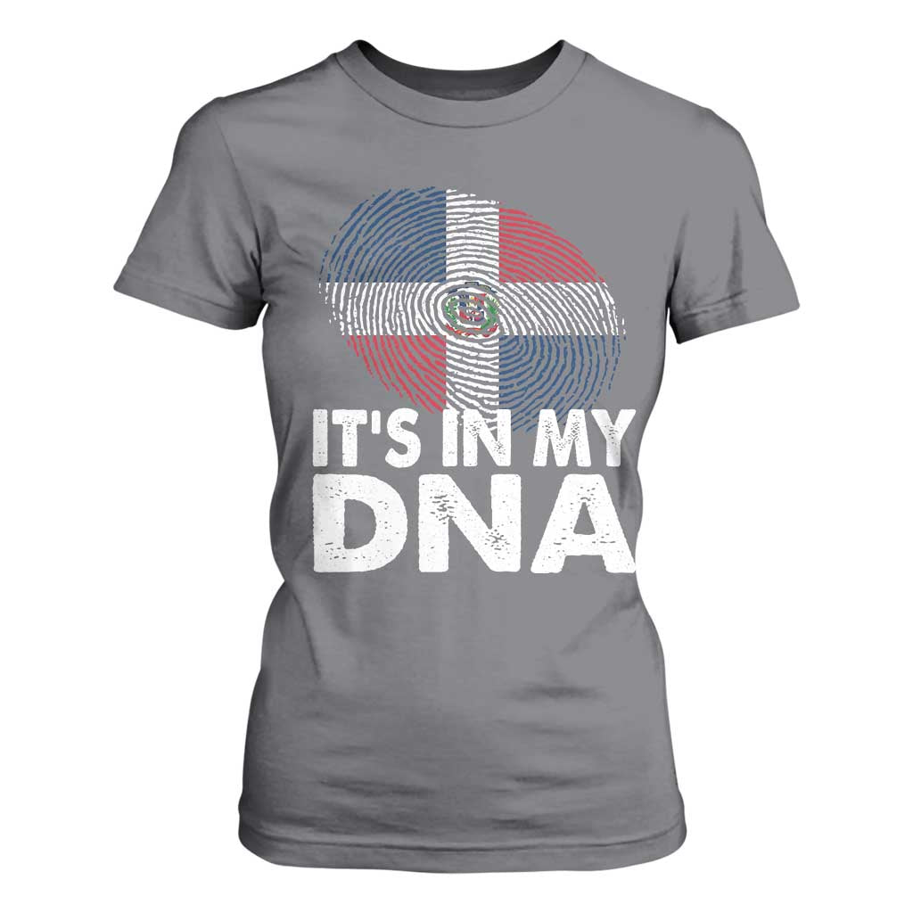 It's in My DNA Dominican Flag T Shirt For Women TS10 Charcoal Print Your Wear