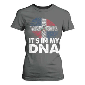 It's in My DNA Dominican Flag T Shirt For Women TS10 Dark Heather Print Your Wear