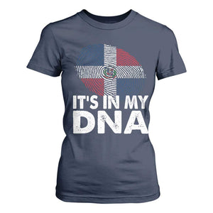 It's in My DNA Dominican Flag T Shirt For Women TS10 Navy Print Your Wear