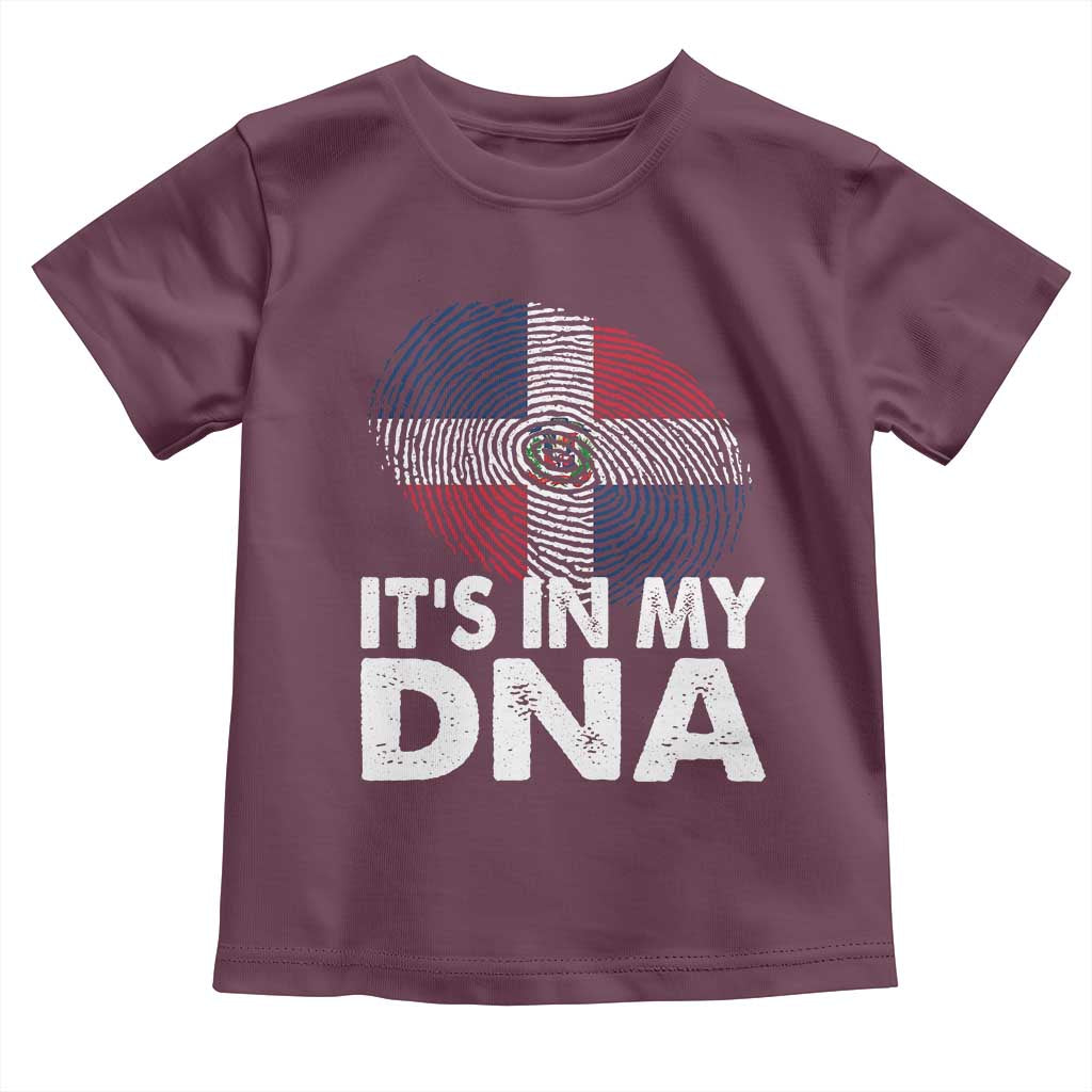 It's in My DNA Dominican Flag Toddler T Shirt TS10 Maroon Print Your Wear
