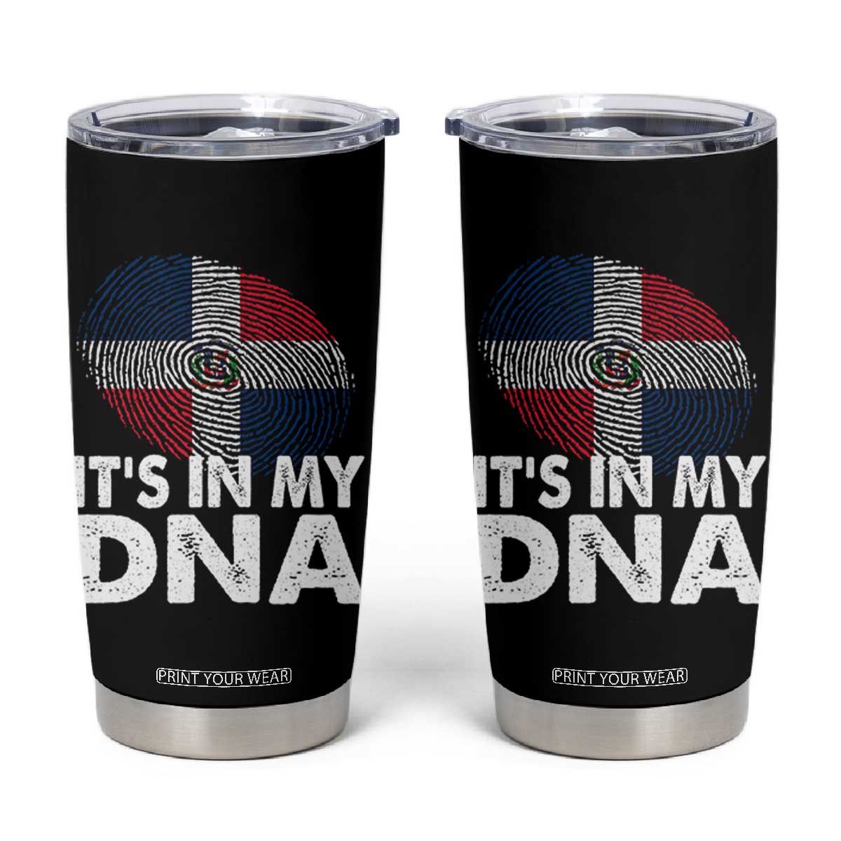 It's in My DNA Dominican Flag Tumbler Cup TS10 Black Print Your Wear
