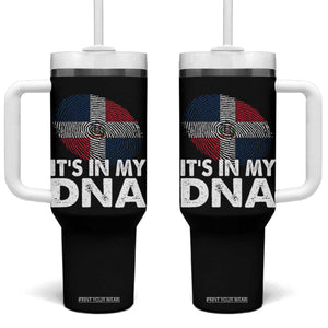 It's in My DNA Dominican Flag Tumbler With Handle TS10 One Size: 40 oz Black Print Your Wear