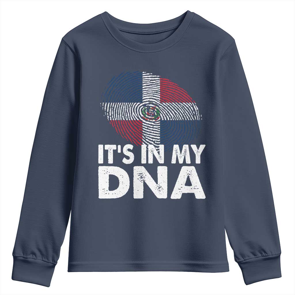 It's in My DNA Dominican Flag Youth Sweatshirt TS10 Navy Print Your Wear