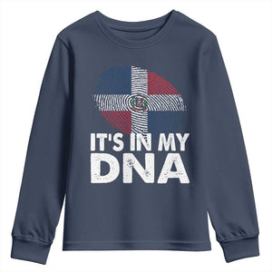 It's in My DNA Dominican Flag Youth Sweatshirt TS10 Navy Print Your Wear