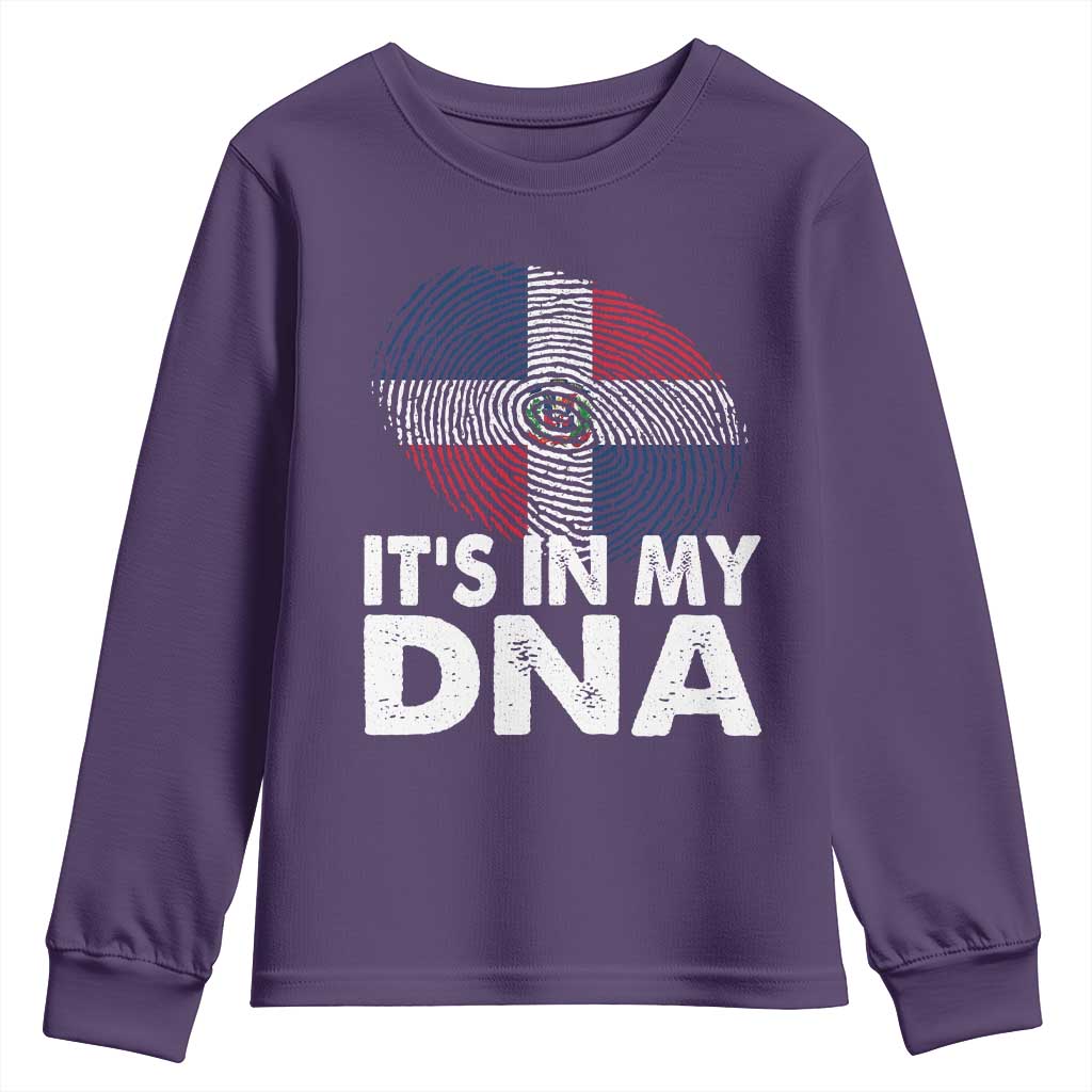 It's in My DNA Dominican Flag Youth Sweatshirt TS10 Purple Print Your Wear