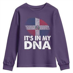 It's in My DNA Dominican Flag Youth Sweatshirt TS10 Purple Print Your Wear