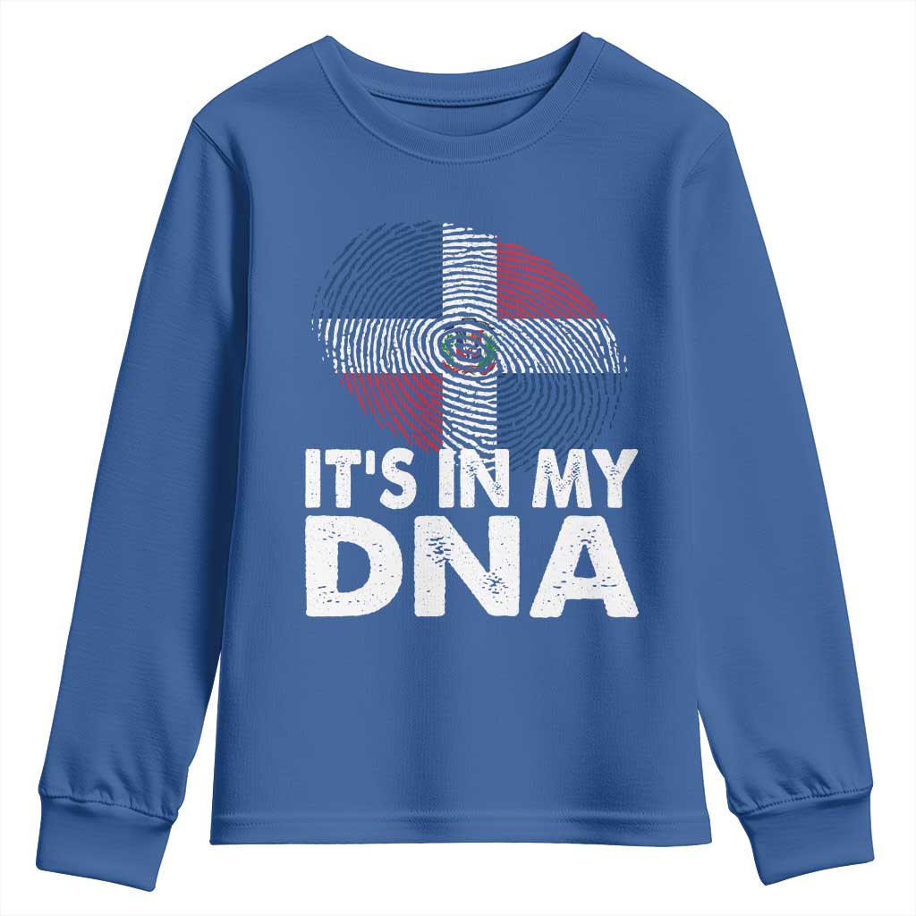 It's in My DNA Dominican Flag Youth Sweatshirt TS10 Royal Blue Print Your Wear