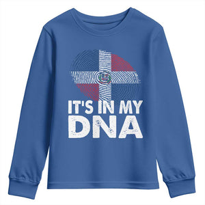 It's in My DNA Dominican Flag Youth Sweatshirt TS10 Royal Blue Print Your Wear
