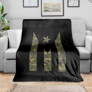 Camo Puerto Rico Flag Throw Blanket Hispanic Heritage Month Boricua Rican TS10 Print Your Wear