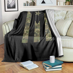 Camo Puerto Rico Flag Throw Blanket Hispanic Heritage Month Boricua Rican TS10 Print Your Wear
