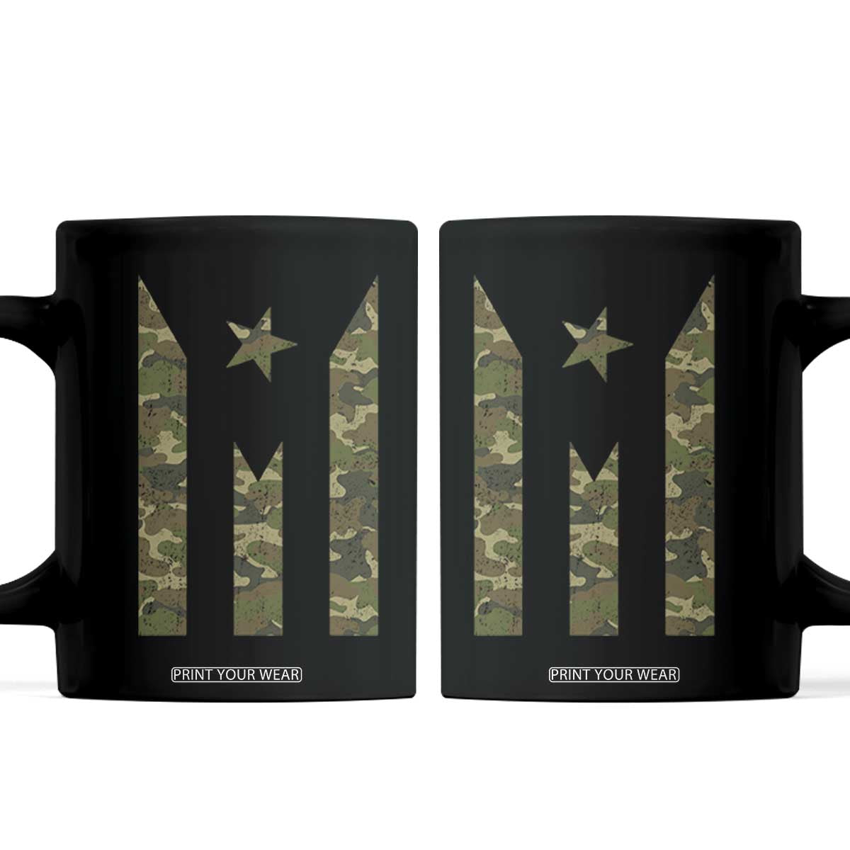 Camo Puerto Rico Flag Coffee Mug Hispanic Heritage Month Boricua Rican TS10 Black Print Your Wear