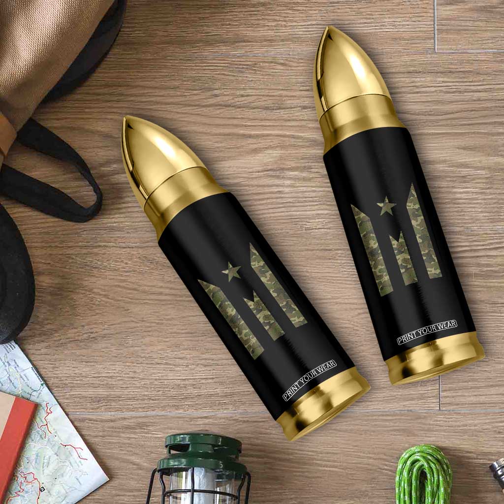 Camo Puerto Rico Flag Bullet Tumbler Hispanic Heritage Month Boricua Rican TS10 Print Your Wear