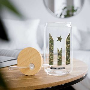 Camo Puerto Rico Flag Glass Can Hispanic Heritage Month Boricua Rican TS10 Print Your Wear