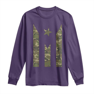 Camo Puerto Rico Flag Long Sleeve Shirt Hispanic Heritage Month Boricua Rican TS10 Purple Print Your Wear