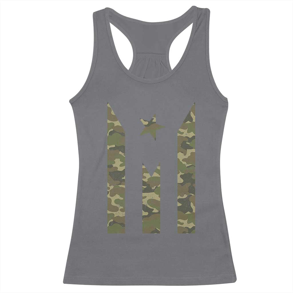 Camo Puerto Rico Flag Racerback Tank Top Hispanic Heritage Month Boricua Rican TS10 Charcoal Print Your Wear