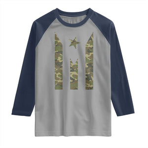 Camo Puerto Rico Flag Raglan Shirt Hispanic Heritage Month Boricua Rican TS10 Sport Gray Navy Print Your Wear
