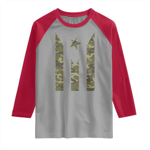 Camo Puerto Rico Flag Raglan Shirt Hispanic Heritage Month Boricua Rican TS10 Sport Gray Red Print Your Wear