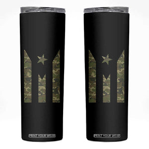 Camo Puerto Rico Flag Skinny Tumbler Hispanic Heritage Month Boricua Rican TS10 Black Print Your Wear