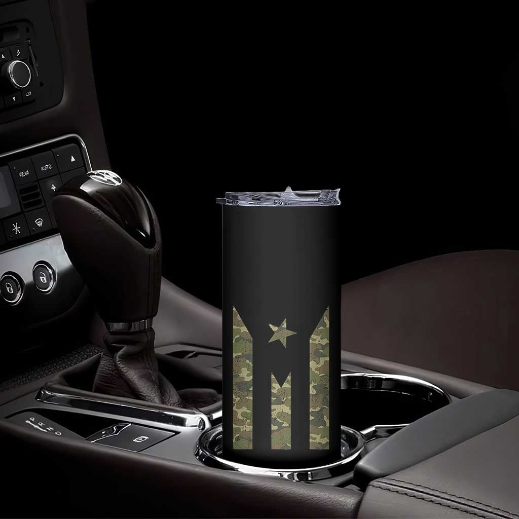 Camo Puerto Rico Flag Skinny Tumbler Hispanic Heritage Month Boricua Rican TS10 Print Your Wear