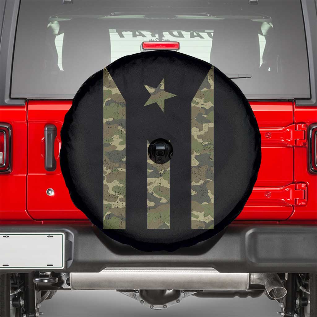 Camo Puerto Rico Flag Spare Tire Cover Hispanic Heritage Month Boricua Rican TS10 Black Print Your Wear