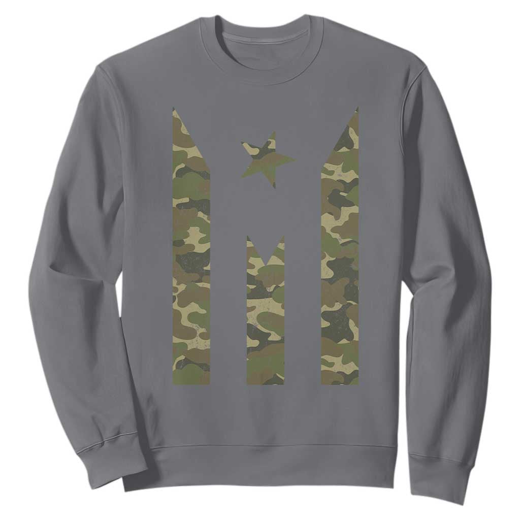 Camo Puerto Rico Flag Sweatshirt Hispanic Heritage Month Boricua Rican TS10 Charcoal Print Your Wear