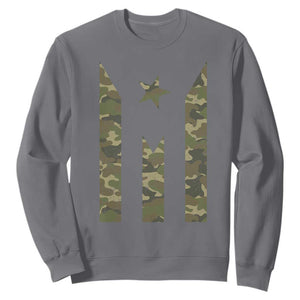 Camo Puerto Rico Flag Sweatshirt Hispanic Heritage Month Boricua Rican TS10 Charcoal Print Your Wear