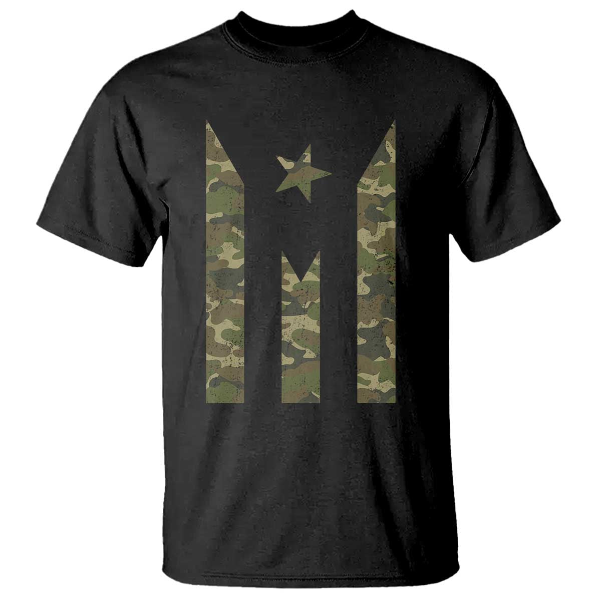 Camo Puerto Rico Flag T Shirt Hispanic Heritage Month Boricua Rican TS10 Black Print Your Wear