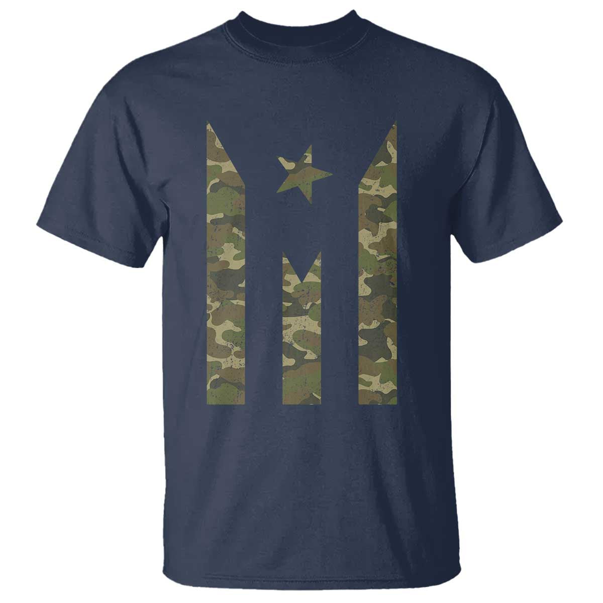 Camo Puerto Rico Flag T Shirt Hispanic Heritage Month Boricua Rican TS10 Navy Print Your Wear