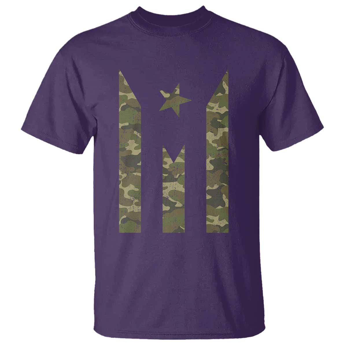 Camo Puerto Rico Flag T Shirt Hispanic Heritage Month Boricua Rican TS10 Purple Print Your Wear