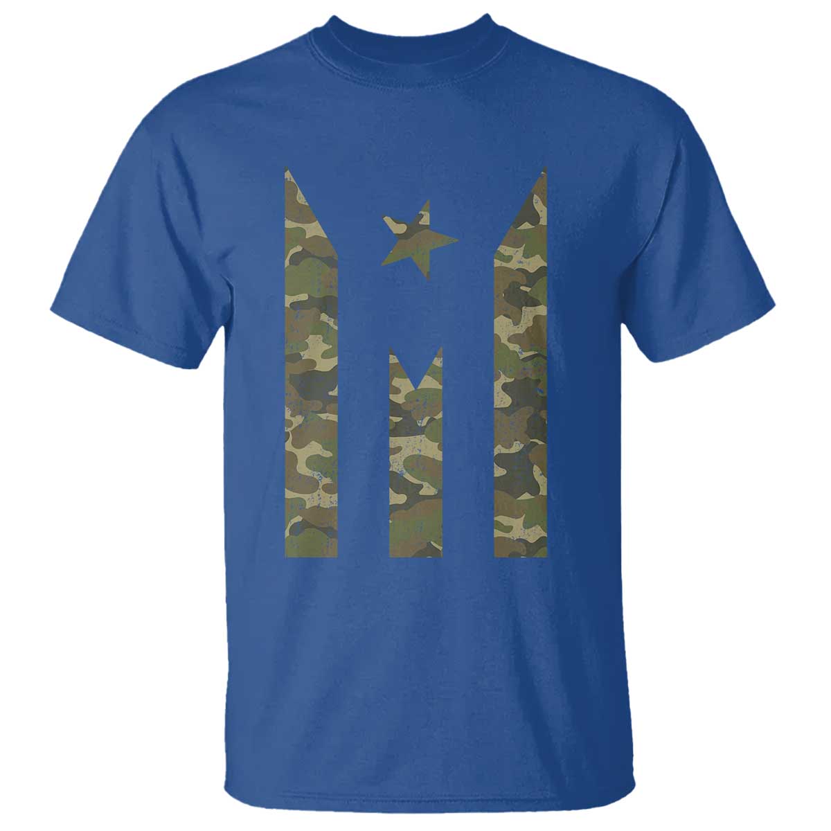 Camo Puerto Rico Flag T Shirt Hispanic Heritage Month Boricua Rican TS10 Royal Blue Print Your Wear