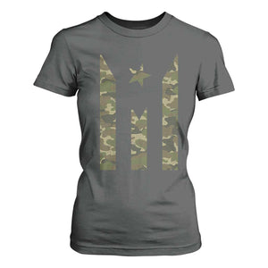Camo Puerto Rico Flag T Shirt For Women Hispanic Heritage Month Boricua Rican TS10 Dark Heather Print Your Wear