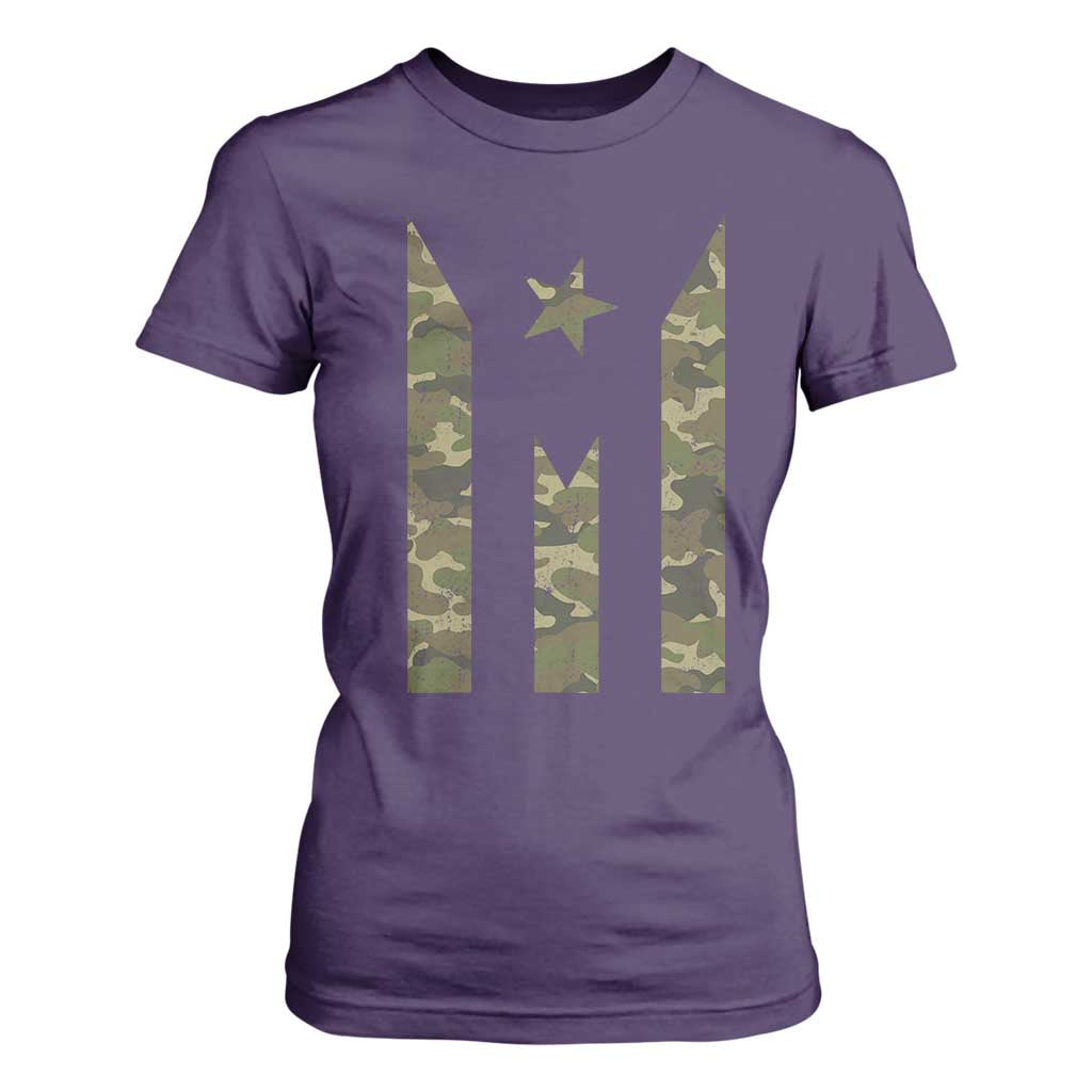 Camo Puerto Rico Flag T Shirt For Women Hispanic Heritage Month Boricua Rican TS10 Purple Print Your Wear