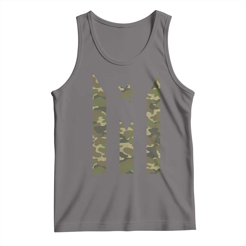 Camo Puerto Rico Flag Tank Top Hispanic Heritage Month Boricua Rican TS10 Deep Heather Print Your Wear