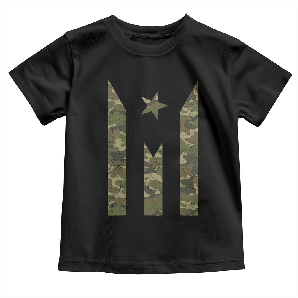 Camo Puerto Rico Flag Toddler T Shirt Hispanic Heritage Month Boricua Rican TS10 Black Print Your Wear