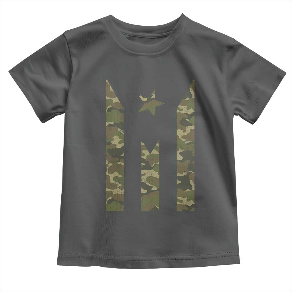 Camo Puerto Rico Flag Toddler T Shirt Hispanic Heritage Month Boricua Rican TS10 Dark Heather Print Your Wear