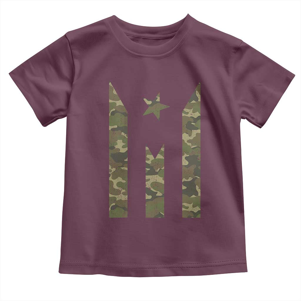 Camo Puerto Rico Flag Toddler T Shirt Hispanic Heritage Month Boricua Rican TS10 Maroon Print Your Wear